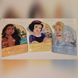 Disney Princess Facial Sheet Mask Trio - Moana, Snow White, Cinderella